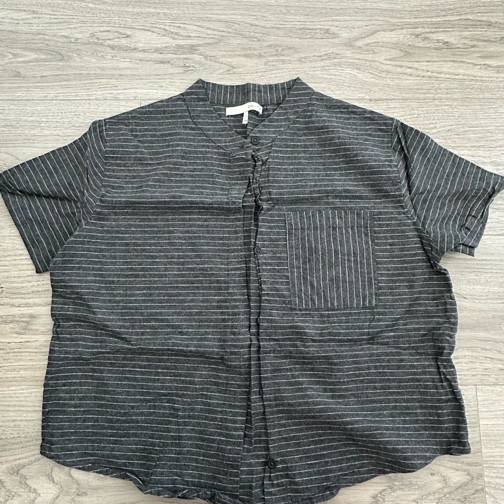 OAK + FORT Gray Casual Button Down Shirt